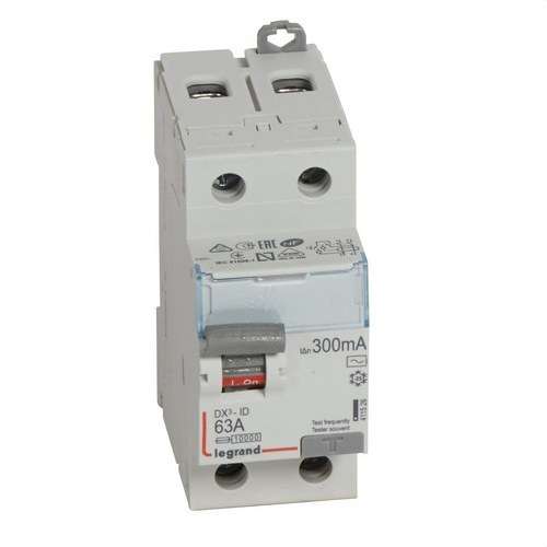 DX3 Erokatkaisija 2P 63A 300mA Luokka AC viitenumerolla 411526 brändiltä LEGRAND