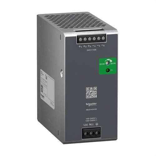 Optimoitu yksivaiheinen säädettävä virtalähde 100-240v ac 24v 10a viitenumerolla ABLS1A24100 brändiltä SCHNEIDER ELECTRIC