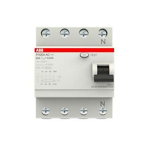 4P 63A Erokatkaisija Luokka AC 30mA viitenumerolla 2CSF204004R1630 brändiltä ABB