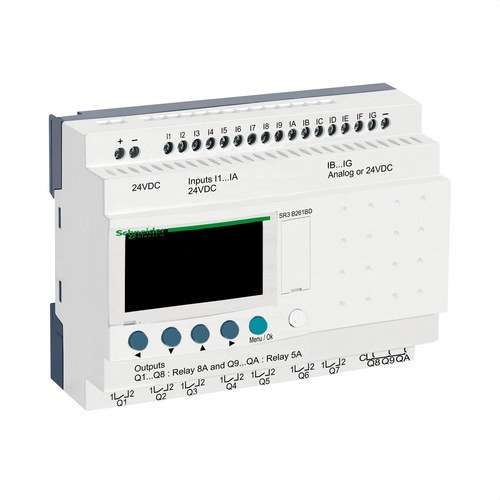 Modulaarinen ohjelmoitava rele Zelio Logic 26 tuloa/lähtöä viitenumerolla SR3B261BD brändiltä SCHNEIDER ELECTRIC