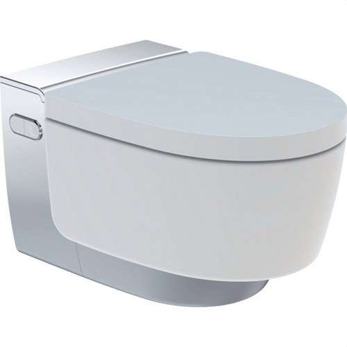 Seinäasennettava bidee-wc Geberit AquaClean Mera Comfort, valkoinen ja kromi viitenumerolla 146.212.21.1 brändiltä GEBERIT