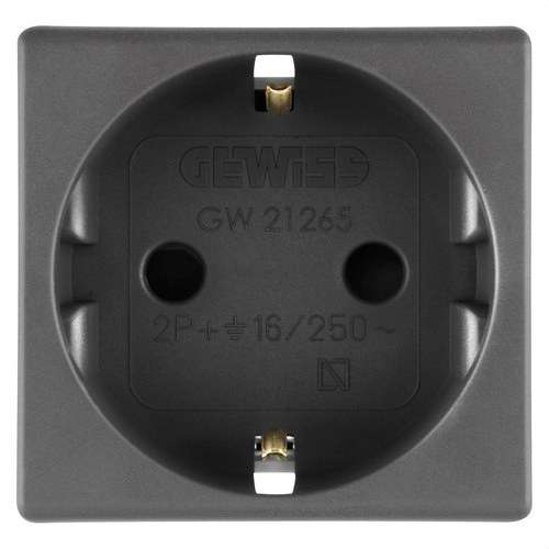 Espanjalainen pistorasia 2P+T 16A 2 moduulia System Black viitenumerolla GW21265 brändiltä GEWISS