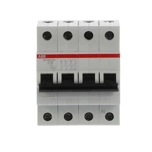 Magnetoterminen katkaisija SH203-C16NA 3P+N 16A Käyrä C Käyrä C 6kA viitenumerolla 2CDS213103R0164 brändiltä ABB