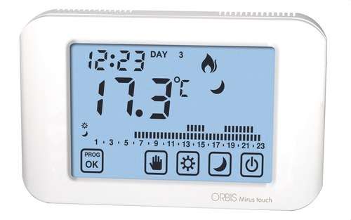 Langaton kosketusnäytöllinen termostaatti Orbis MIRUS TOUCH viitenumerolla OB325300 brändiltä ORBIS
