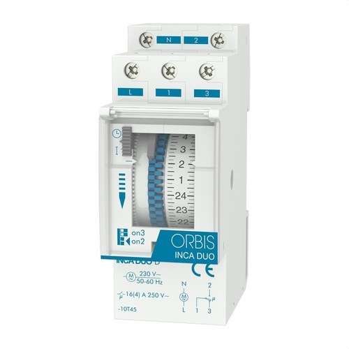 Analoginen aikakytkin INCA DUO D 230V viitenumerolla OB330132 brändiltä ORBIS