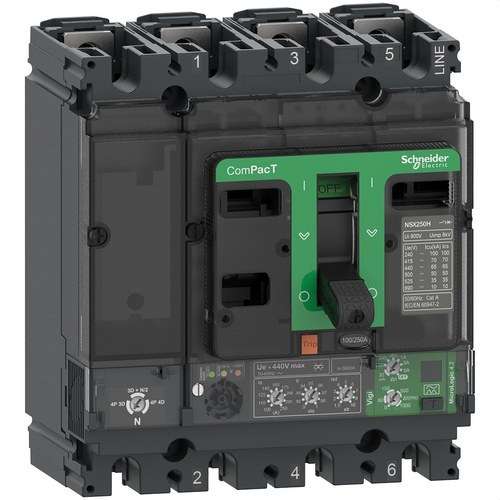 ComPacT NSX250N -katkaisija 50kA AC 4P4R 250A Micrologic 4.2 viitenumerolla C25N44V250 brändiltä SCHNEIDER ELECTRIC