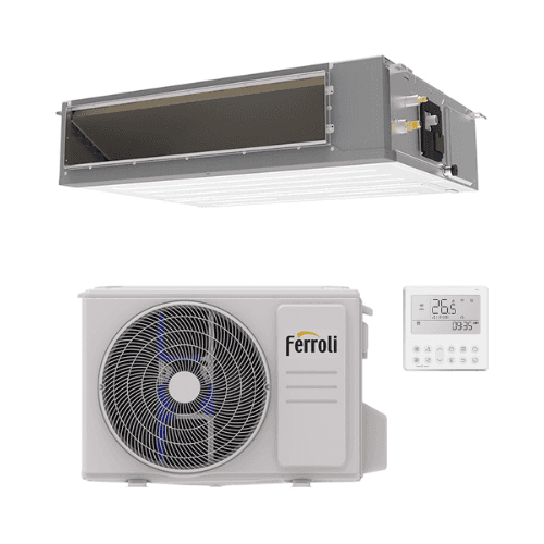 Ilmastointikanava wifi-yhteydellä Ferroli Giada C 7,1 kW 24000 BTU viitenumerolla 4B4970249 brändiltä FERROLI