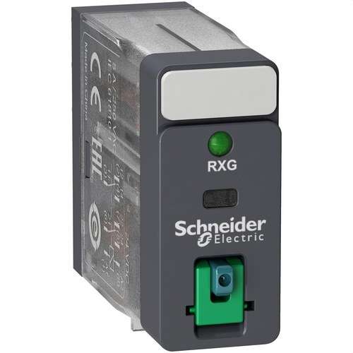 Rele 2 C/O 5A + Testipainike + LED 24V DC viitenumerolla RXG22BD brändiltä SCHNEIDER ELECTRIC