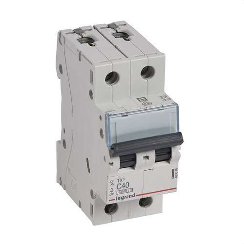Magnetoterminen TX3 2P 40A Käyrä C Käyrä C 6kA viitenumerolla 403610 brändiltä LEGRAND