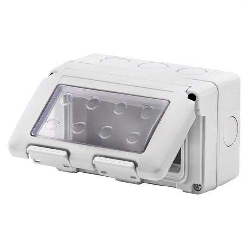 Pintakotelo SYSTEM -mekanismeille, 4 moduulia, IP55 viitenumerolla GW27044 brändiltä GEWISS