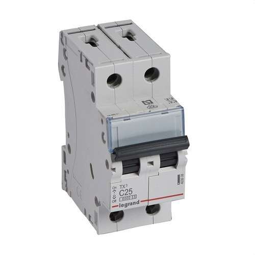 Magnetoterminen TX3 2P 25A Käyrä C 6kA viitenumerolla 403608 brändiltä LEGRAND