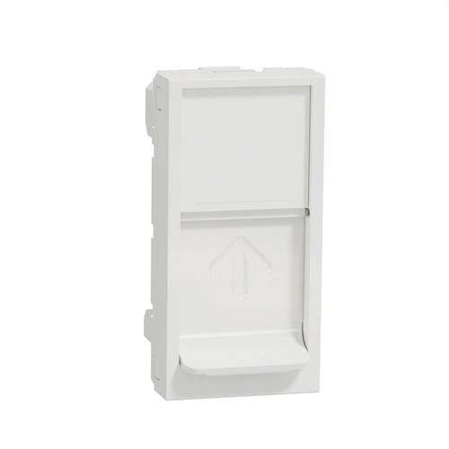 1-moduulin RJ45 Keystone -levy, polarvalkoinen New Unica viitenumerolla NU946018 brändiltä SCHNEIDER ELECTRIC