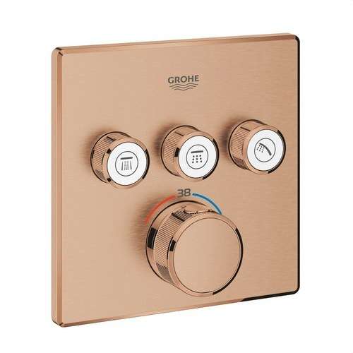 Sisäänrakennettu termostaatti, jossa on 3 vipua Grohtherm SmartControl - Harjattu lämmin auringonlasku viitenumerolla 29126DL0 brändiltä GROHE