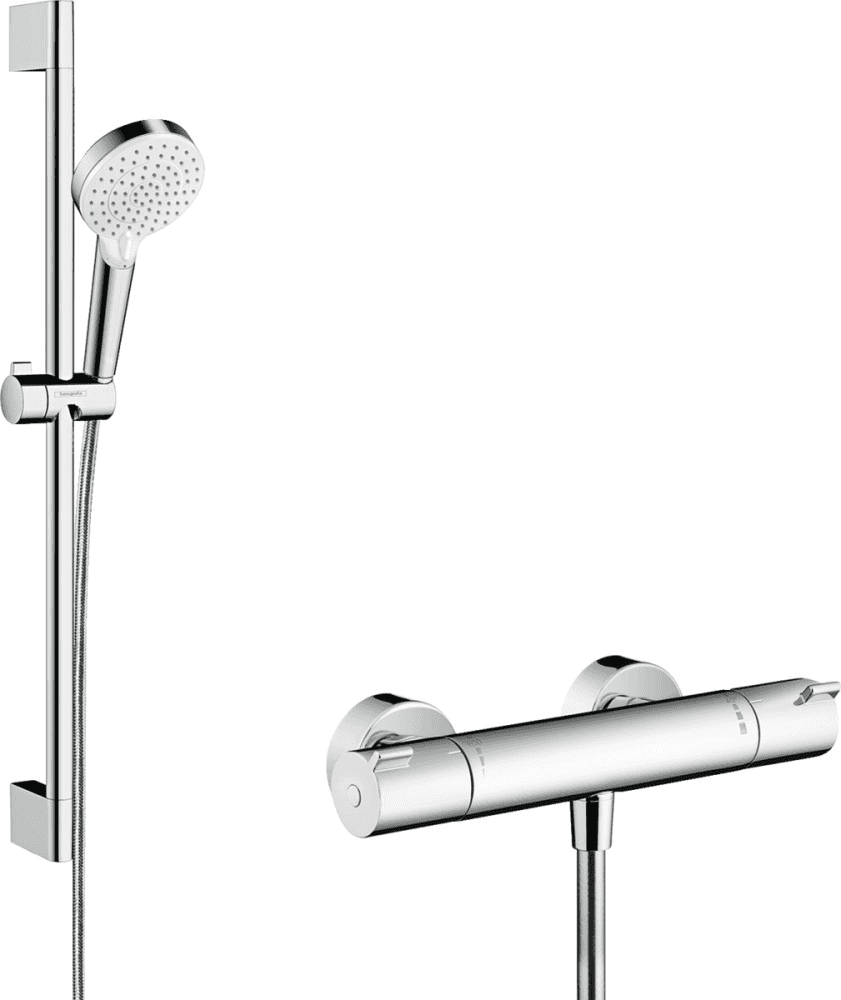 Hansgrohe Vario -suihkusarja, jossa Ecostat 1001 CL -termostaatti ja 65 cm tanko viitenumerolla 27812400 brändiltä HANSGROHE