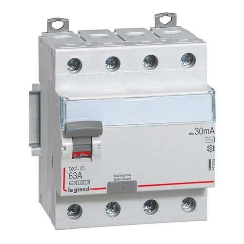 DX3 Erotuskytkin 4P 63A 30mA AC-luokka viitenumerolla 411662 brändiltä LEGRAND