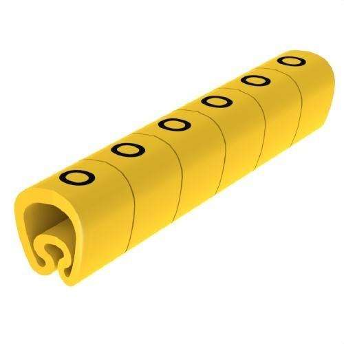 Esileikatut keltaiset merkintätarrat Ø18 PVC-muovitettu viitenumerolla 1813-O brändiltä UNEX