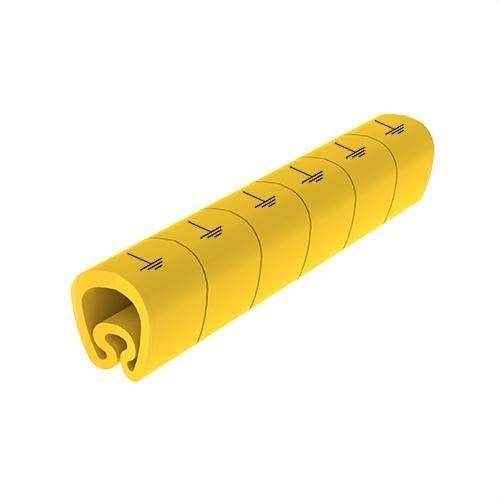 Esileikatut keltaiset Ø18 PVC-muoviset merkitsimet viitenumerolla 1813-tierr brändiltä UNEX