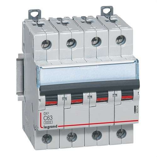 Magnetoterminen DX3 4P 63A Käyrä C 6/10kA viitenumerolla 407934 brändiltä LEGRAND