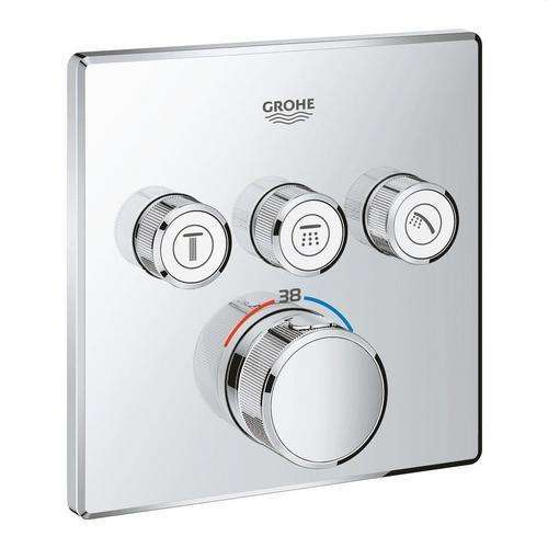 Sisäänrakennettu termostaatti 3 hanalla Grohtherm SmartControl - Kromi viitenumerolla 29126000 brändiltä GROHE