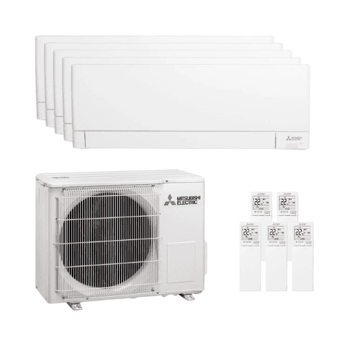 Ilmastointilaite 5x1 wifi-yhteydellä Mitsubishi MSZ-AY 2,5 kW (3) + 3,5 kW (2) viitenumerolla MXZMSZAY-2525253535-102 brändiltä MITSUBISHI