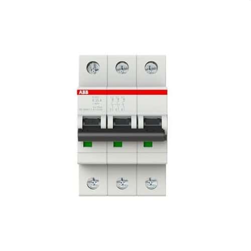 Magneettinen katkaisija S203-K25 3P 25A K-käyrä 10kA viitenumerolla 2CDS253001R0517 brändiltä ABB