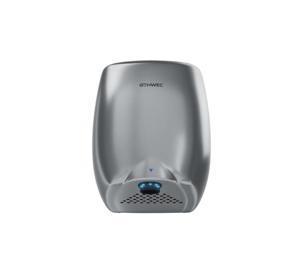 Elektronisesti ohjattu käsienkuivaaja E-flow, hopeanvärinen alumiini, 220-240V viitenumerolla GW01 12 02 04 brändiltä GENWEC