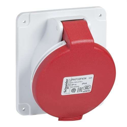 Upotettava kallistettu pohja 32A 3P+TT 380-415V IP44 viitenumerolla PKF32F434 brändiltä SCHNEIDER ELECTRIC