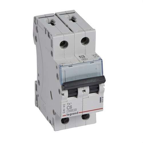 TX3 2P 6A C-Käyrä 6kA magneettinen katkaisija viitenumerolla 403604 brändiltä LEGRAND