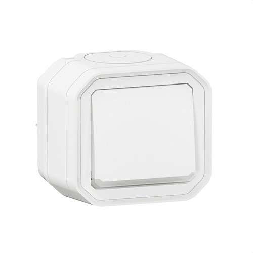 Plexo valkoinen pinta-asennettava monoblock-valopainike viitenumerolla 069762L brändiltä LEGRAND