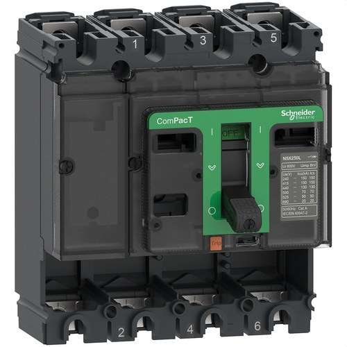 ComPacT NSX250N 50kA AC 4P 250A -katkaisija viitenumerolla C25N4 brändiltä SCHNEIDER ELECTRIC