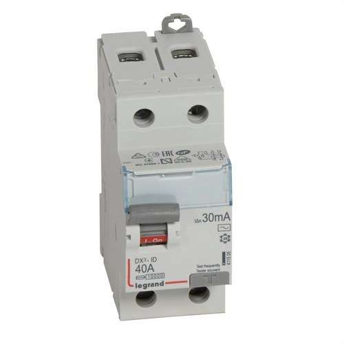 DX3 Erotuskytkin 2P 40A 30mA AC-luokka viitenumerolla 411505 brändiltä LEGRAND