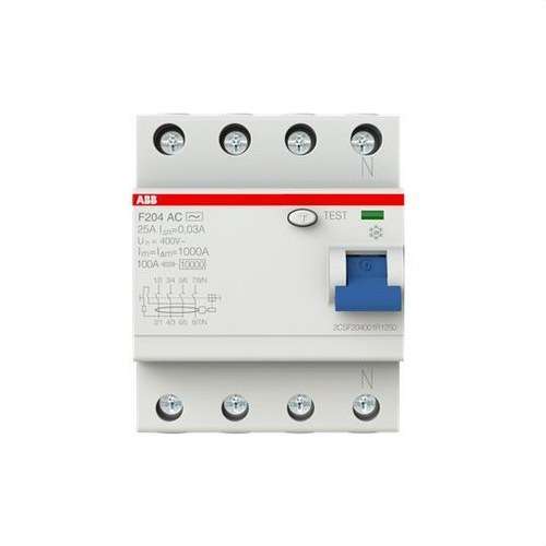 4P 25A AC-luokan vikavirtasuojakytkin 30mA viitenumerolla 2CSF204001R1250 brändiltä ABB