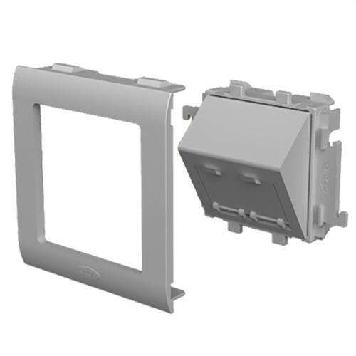 Kalteva levy 2 RJ45 alumiininväri 80mm U24X viitenumerolla 93754-03 brändiltä UNEX