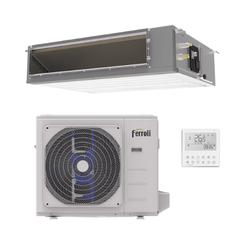 Ilmastointikanava WiFi:lla Ferroli Giada C 12,1 kW 42000 BTU viitenumerolla 4B4970429 brändiltä FERROLI