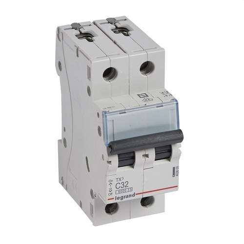 Magnetoterminen TX3 2P 32A Käyrä C Käyrä C 6kA viitenumerolla 403609 brändiltä LEGRAND