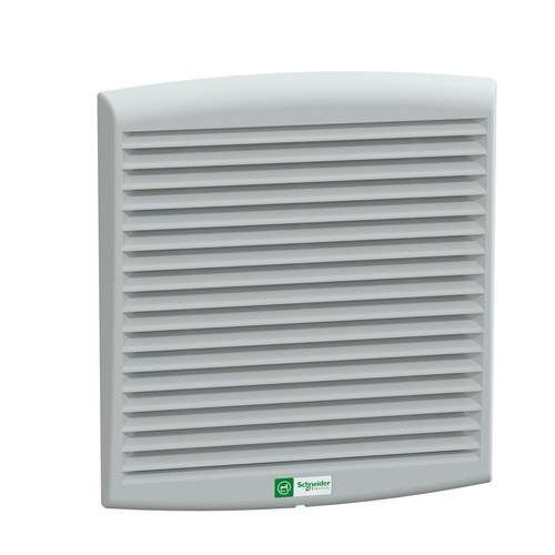 Tuuletin ulostuloritilällä ja G2-suodattimella 300m3/h 230V IP54 ClimaSys viitenumerolla NSYCVF300M230PF brändiltä SCHNEIDER ELECTRIC