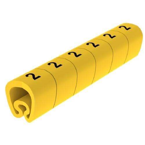Esileikatut keltaiset Ø18 PVC-muovitetut merkkaimet viitenumerolla 1813-2 brändiltä UNEX