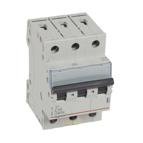 Magnetoterminen TX3 3P 10A Käyrä C Käyrä C 6kA viitenumerolla 403615 brändiltä LEGRAND
