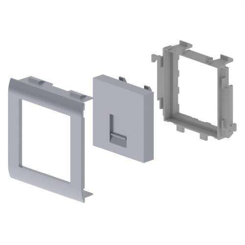 Tasainen levy 1 RJ45 alumiinin väri 65mm U24X viitenumerolla 93749-03 brändiltä UNEX