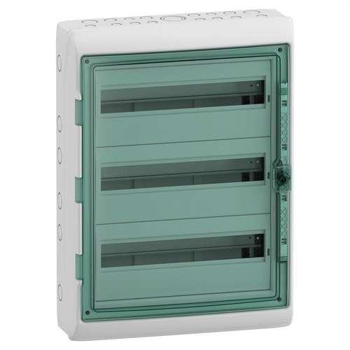 Vedenpitävä jakelukotelo, 3 rivin 54 moduulia, 610x448x160mm viitenumerolla 13986 brändiltä SCHNEIDER ELECTRIC