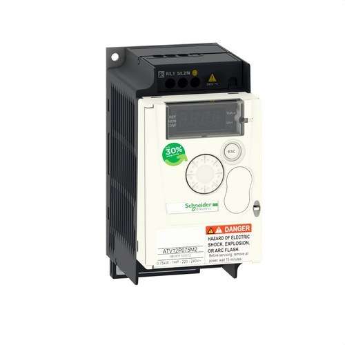 Nopeuden säädin ALTIVAR-12 0,75KW 240V 1PH viitenumerolla ATV12P075M2 brändiltä SCHNEIDER ELECTRIC