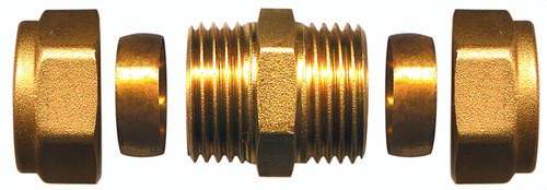 Kaksoissuora messinkiliitin 22x22mm viitenumerolla TAP00199 brändiltä ATUSA