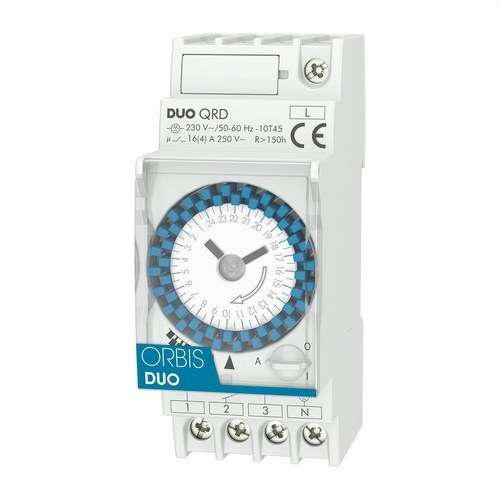Analoginen ajastinkytkin 2 MOD.DUO QRD 230V viitenumerolla OB292032 brändiltä ORBIS