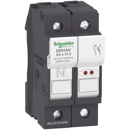 Sulakepesä MERKKIVALOLLA 1P+N 25A SULAKE 8,5X31,5 viitenumerolla DF81NV brändiltä SCHNEIDER ELECTRIC