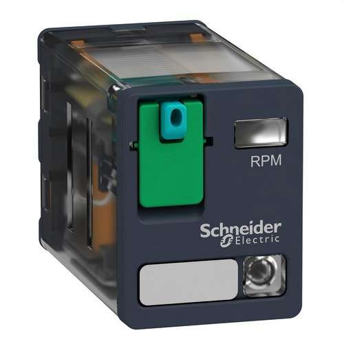 Tehorele 15A 2 NO/NC LEDillä 12V DC viitenumerolla RPM22JD brändiltä SCHNEIDER ELECTRIC