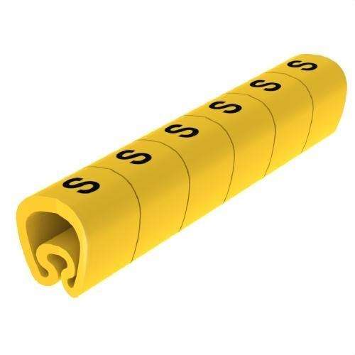 Esileikatut keltaiset merkinnät Ø18 PVC-muovia viitenumerolla 1813-S brändiltä UNEX