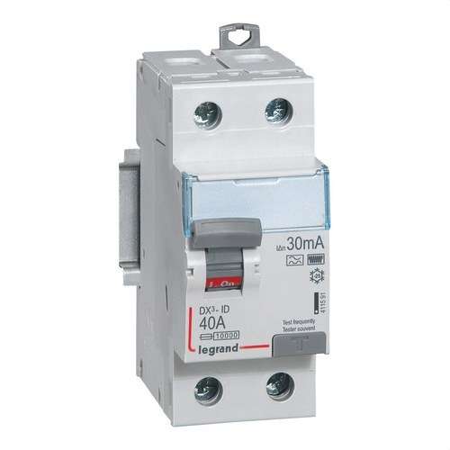 DX3-vikavirtasuojakytkin 2P 40A 30mA Luokka HPI viitenumerolla 411591 brändiltä LEGRAND