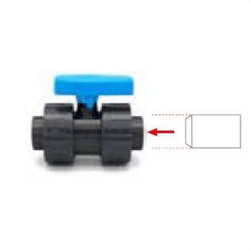 PVC-palloventtiili liimattava (kaksisuuntainen) Paine VALV-04 63mm viitenumerolla 700405 brändiltä CREARPLAST