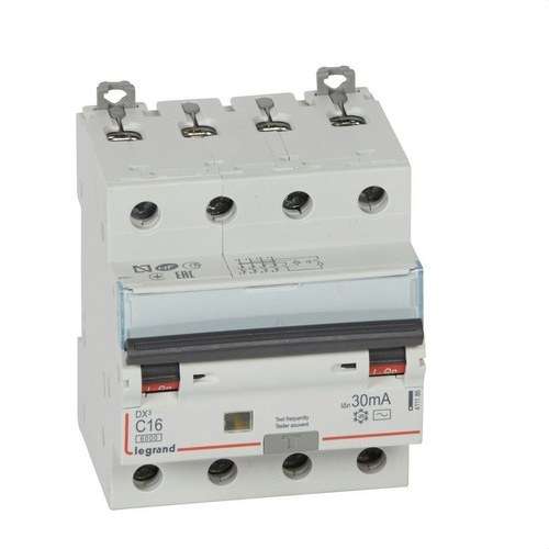 DX3 4P 30mA C16 vikavirtakytkin viitenumerolla 411186 brändiltä LEGRAND