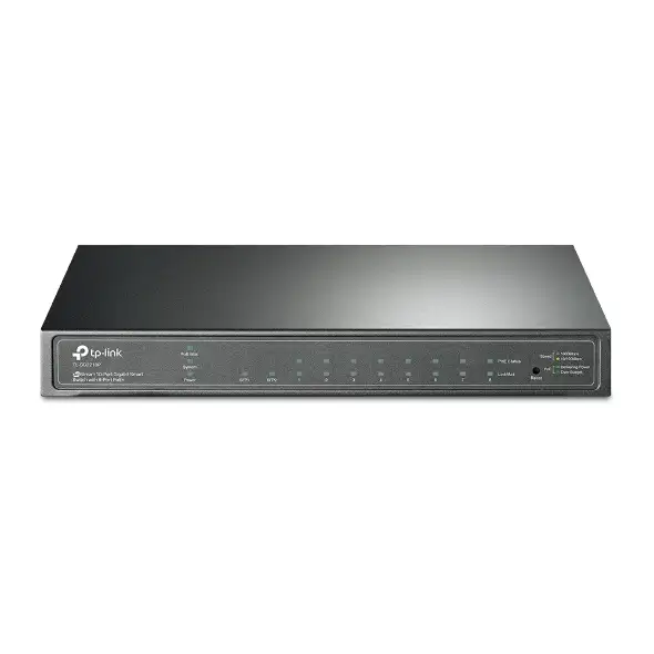 Älykäs 10-porttinen Gigabit-kytkin JetStream, jossa PoE+ 8 portissa viitenumerolla TL-SG2210P brändiltä TP-LINK